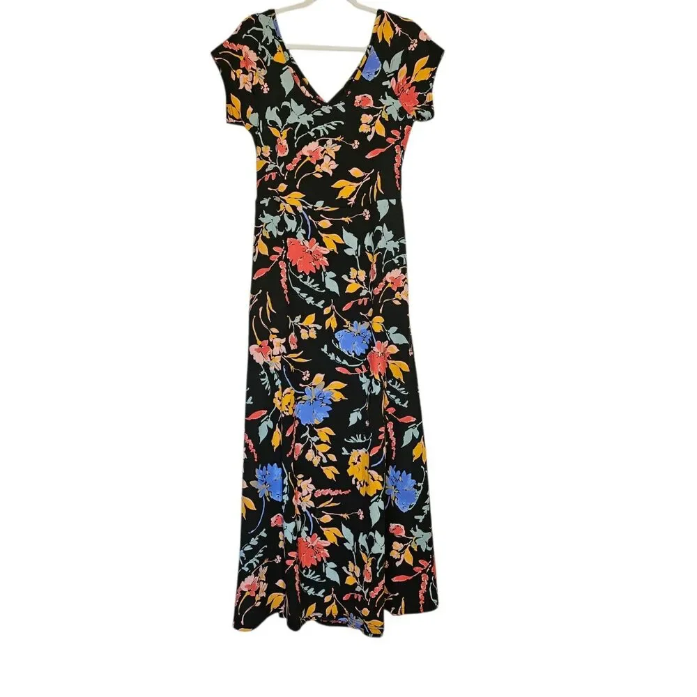 Pact Organic Cotton Fit & Flare Floral Crossback Maxi Dress - Large - NWT - Picture 3 of 11